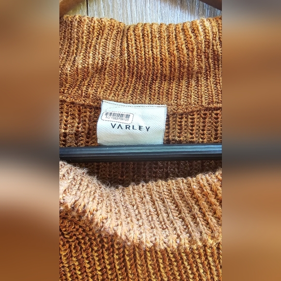 Varley Anthropologie Panama Knit METALLIC CARAMEL CAFE Knit Pullover Sweater - Picture 3 of 6